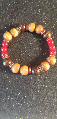 Red-Multi Wooden Beads